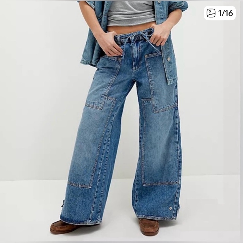 Free people CRVY Outlaw Wide-Leg Jeans